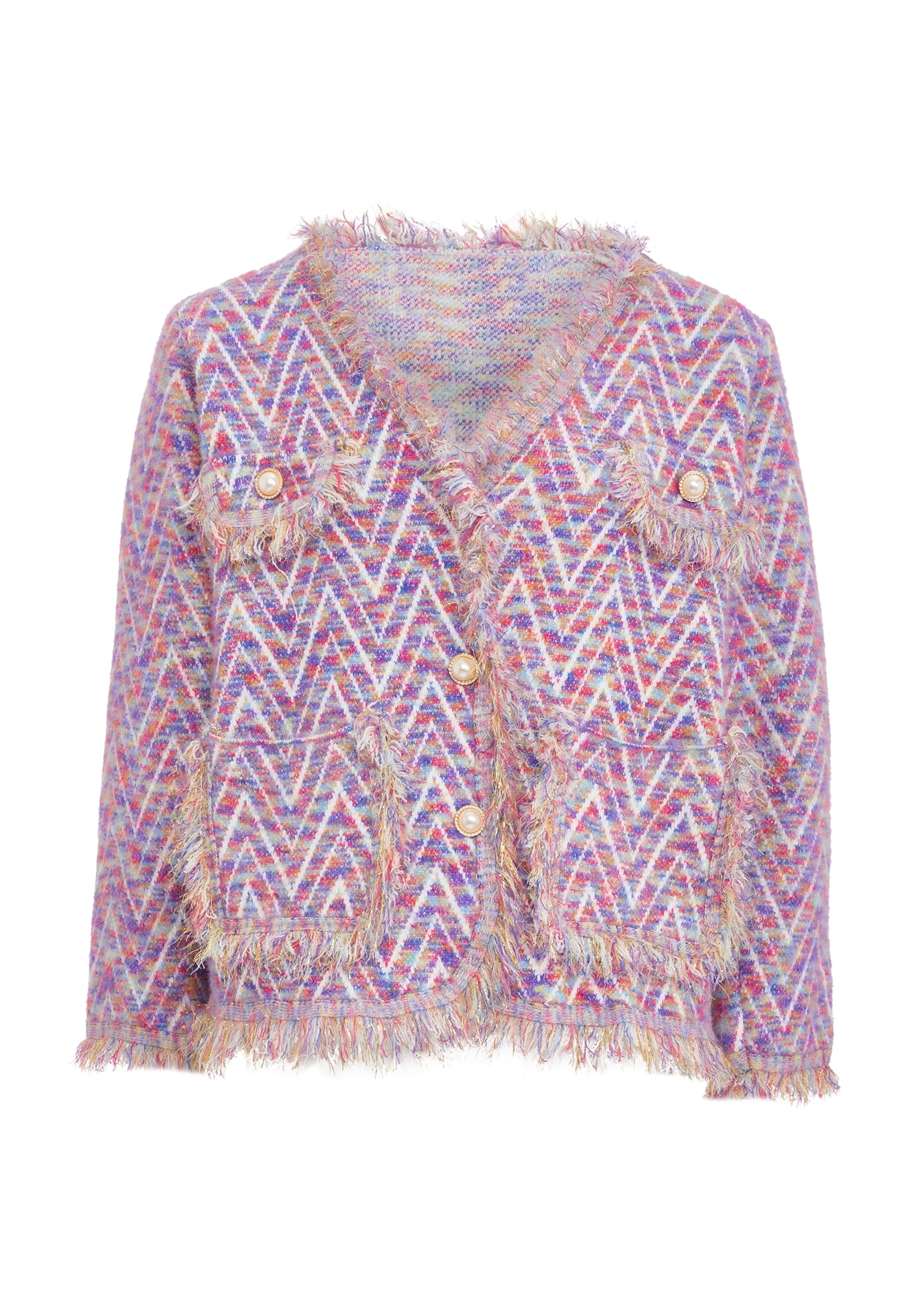 NALLY Gebreid vest in Lila: voorkant