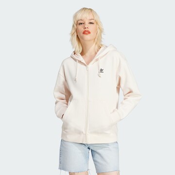 ADIDAS ORIGINALS Zip-Up Hoodie 'Essentials Friend' in Beige: front