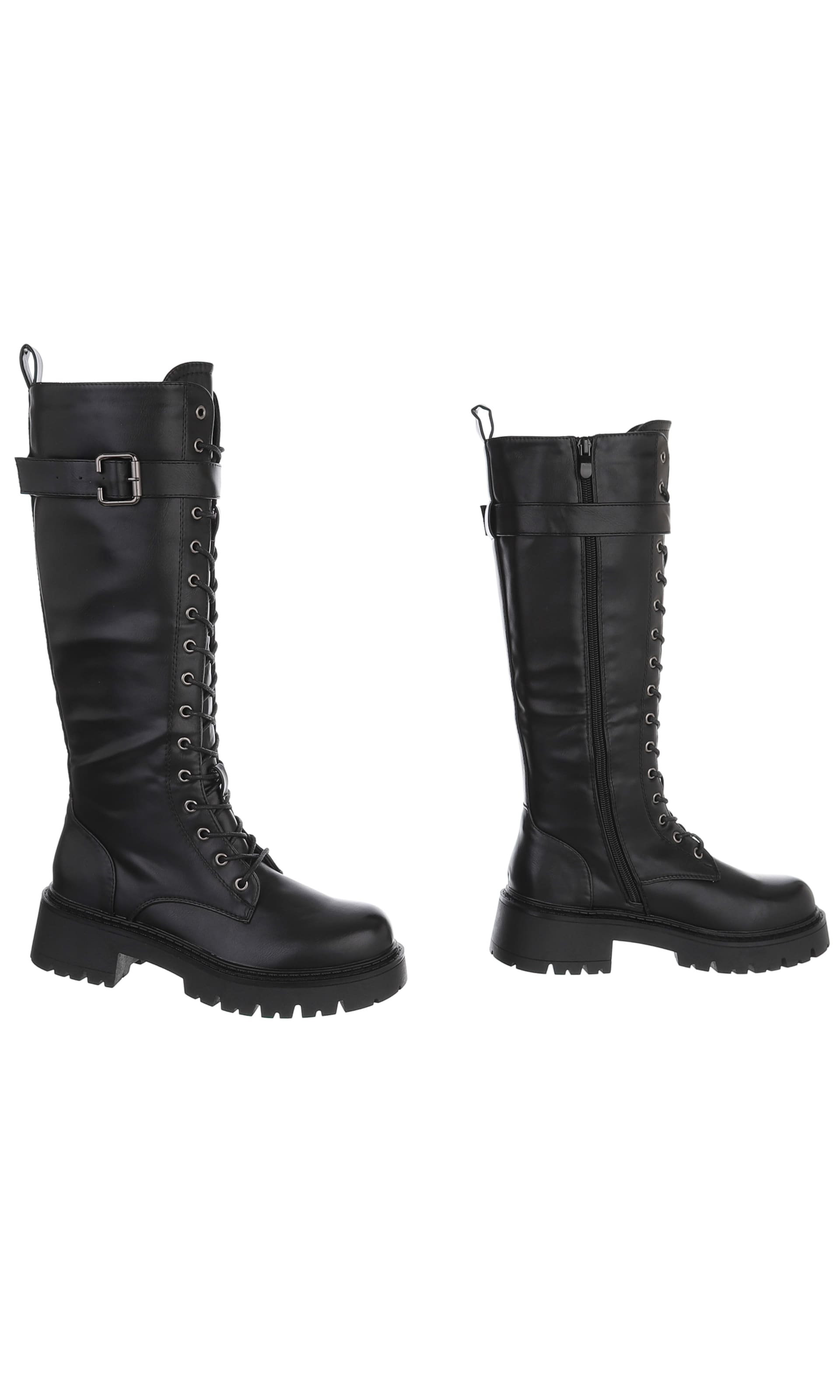 Ital-Design Schnürstiefel in Schwarz