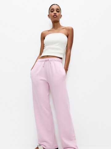 Pull&Bear Wide Leg Hose in Pink
