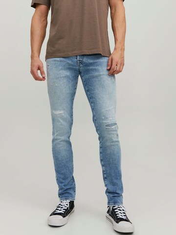 Skinny Jean 'Glenn' JACK & JONES en bleu : devant