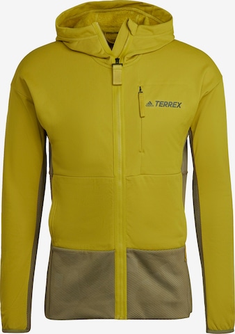 ADIDAS TERREX Athletic Fleece Jacket 'Zupahike' in Green: front