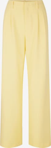 TOM TAILOR DENIM Wide leg Pleat-Front Pants in Yellow: front