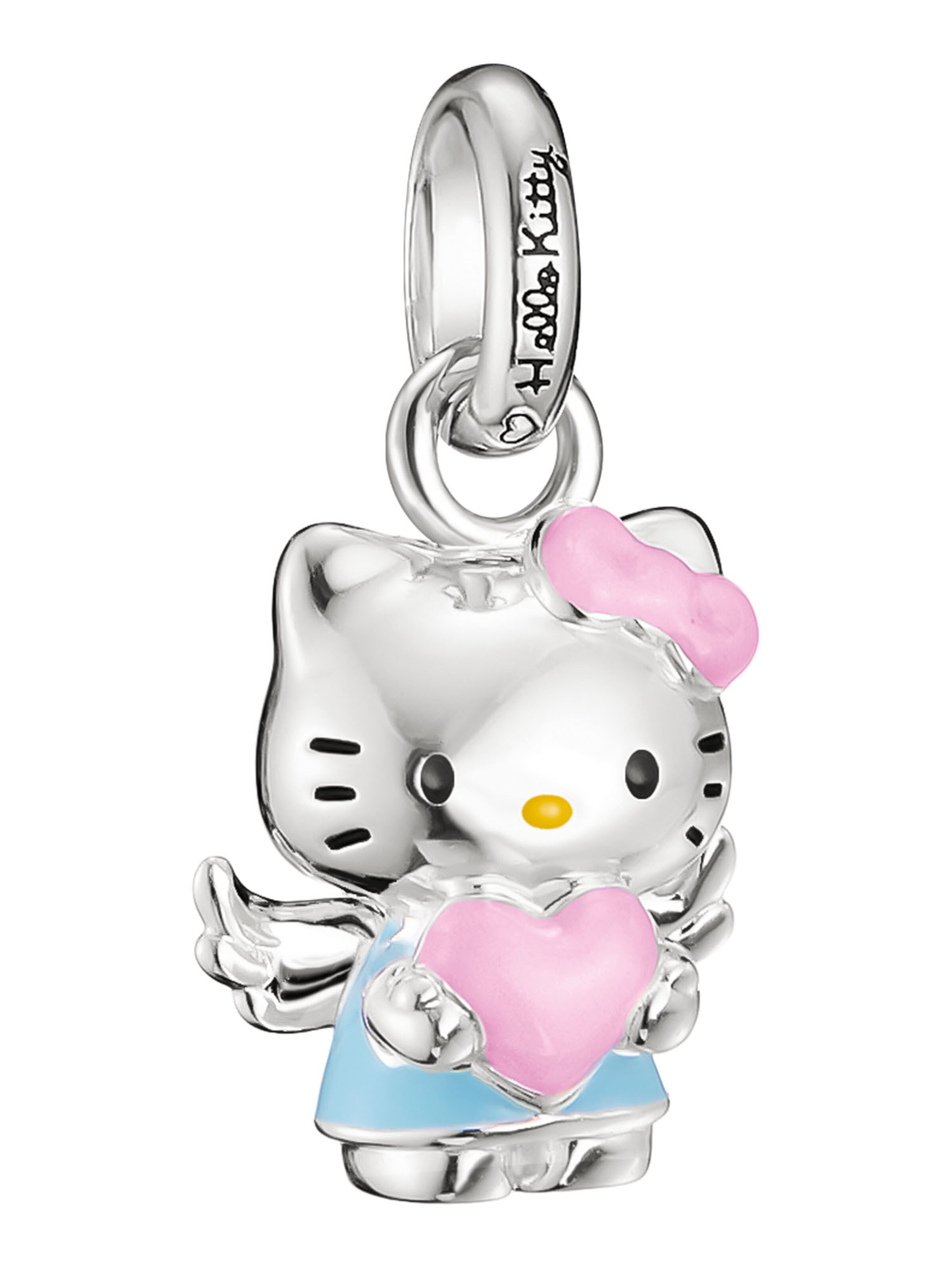 Thomas Sabo Hello Kitty Charm Engel mit Herz – Connect in Blau: Vorderseite