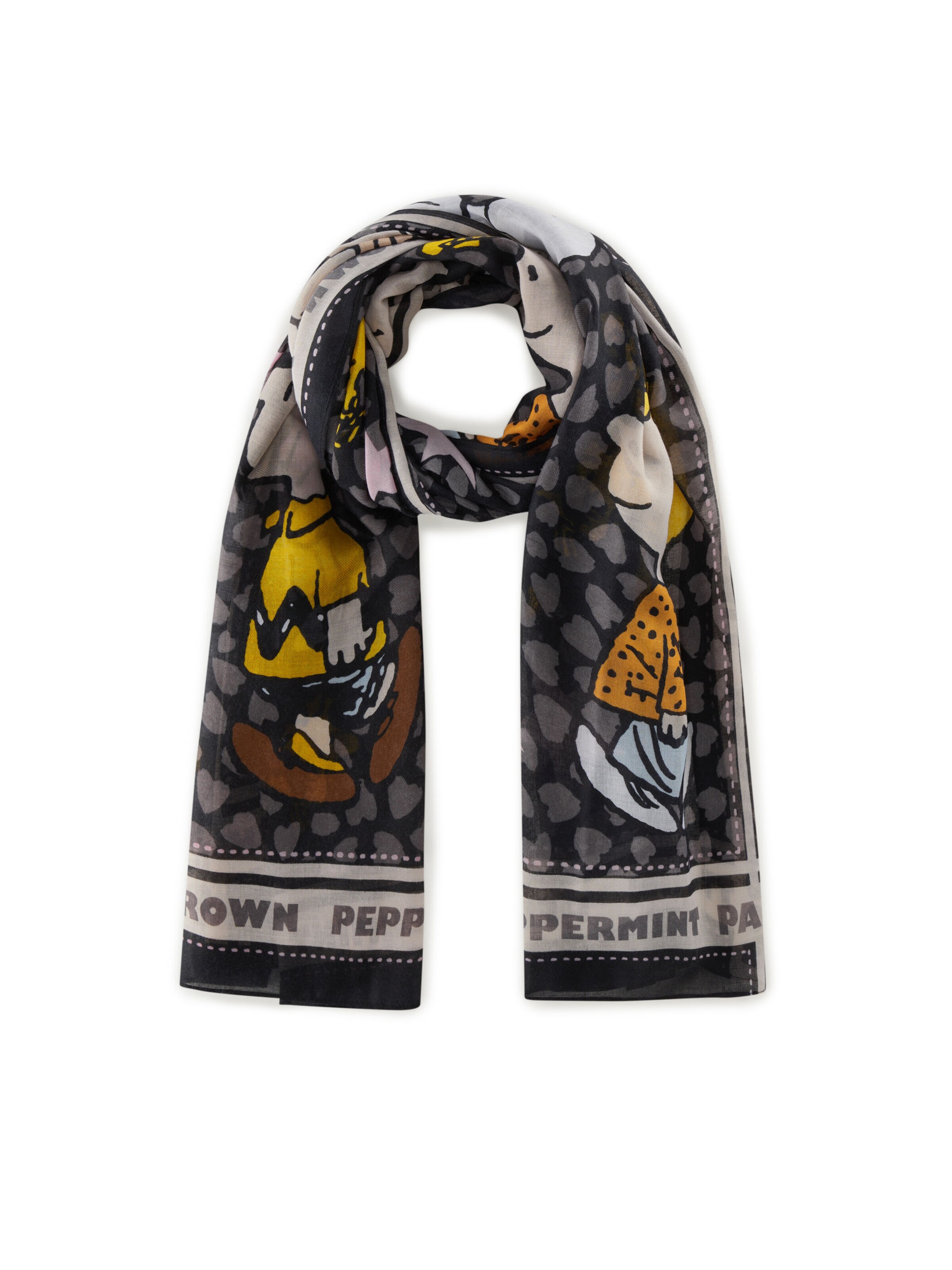 CODELLO Schal 'Peanuts' in Schwarz: Vorderseite