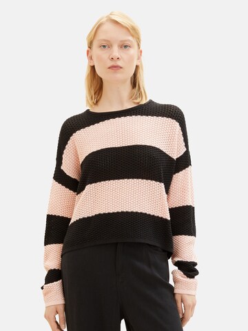 TOM TAILOR Sweater in Black: front