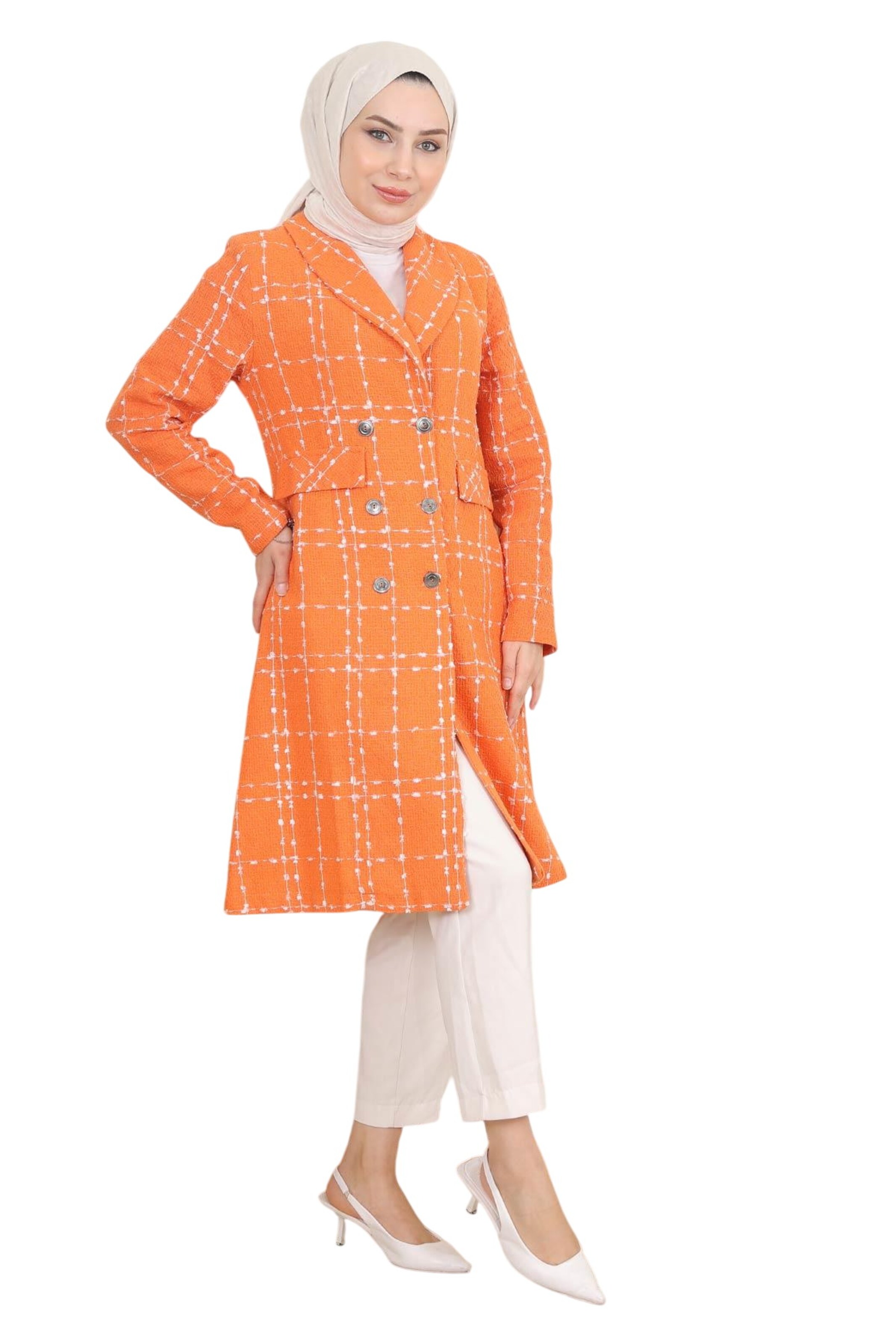 MODAMIHRAM Between-Seasons Coat in Orange
