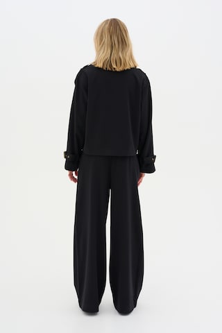 My Essential Wardrobe Wide leg Trousers with creases 'Sille' in Black