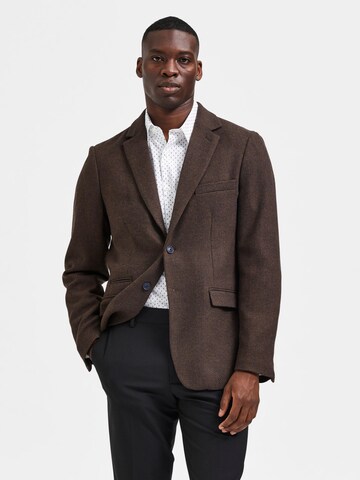 SELECTED HOMME Slim fit Suit Jacket 'DALLAS' in Brown: front