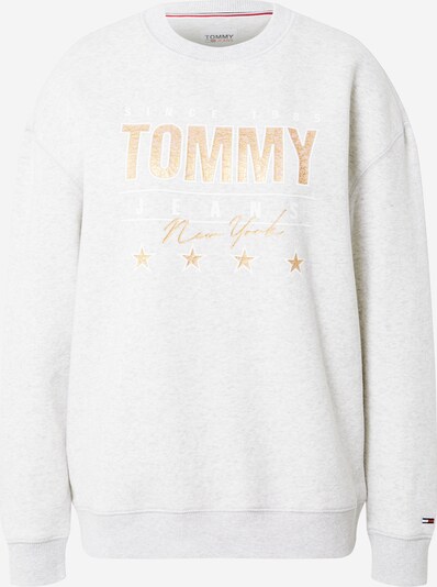 Tommy Jeans Sweater majica u pijesak / siva / bijela, Pregled proizvoda