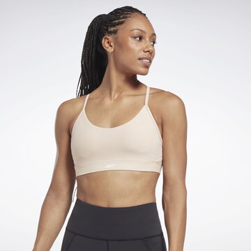 Reebok Bustier Sport bh in Beige: voorkant