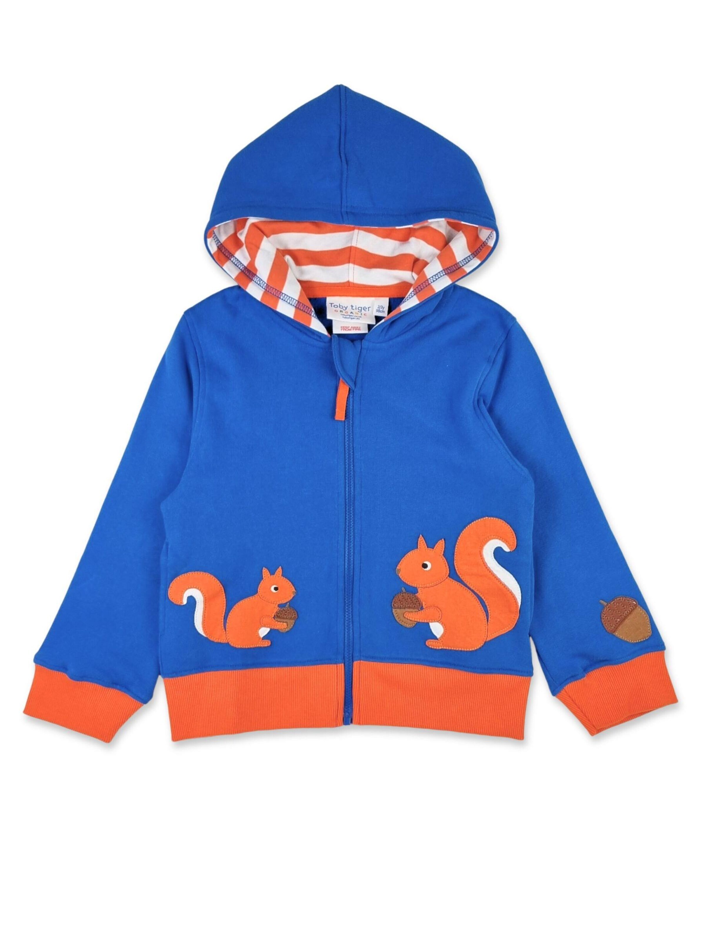 Toby Tiger Sweatjacke 'Eichhörnchen'‌ in Blau: Vorderseite