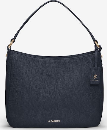 Borsa a spalla 'Bologna' di Lazarotti in blu: frontale