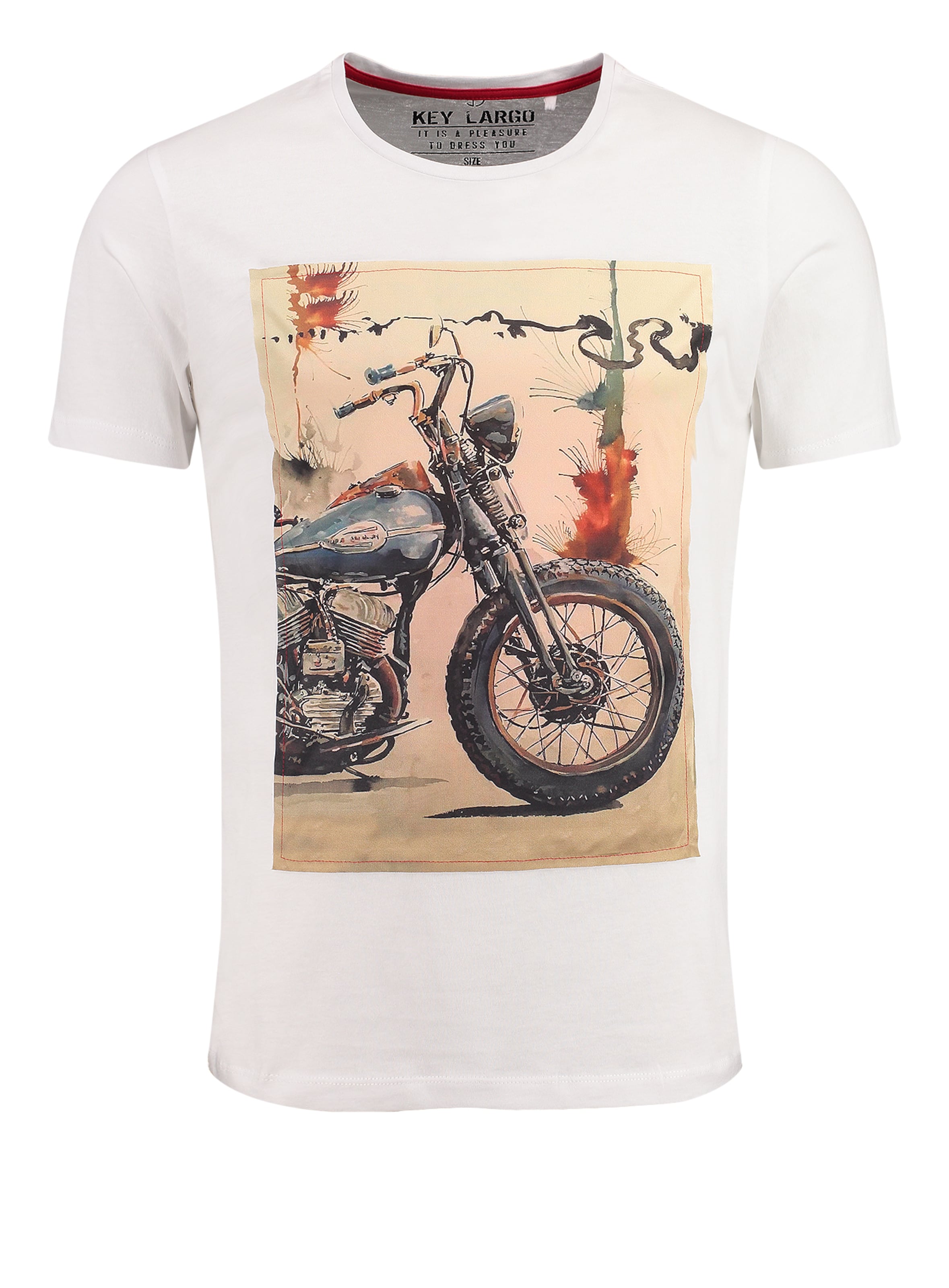 Key Largo Tričko 'Spokes' - Biela: predná strana