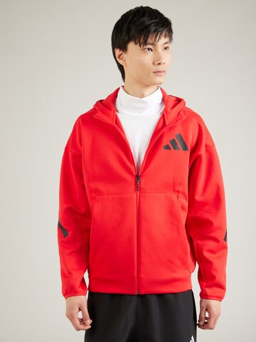 ADIDAS SPORTSWEAR Sports sweat jacket 'Z.N.E.' in Red: front