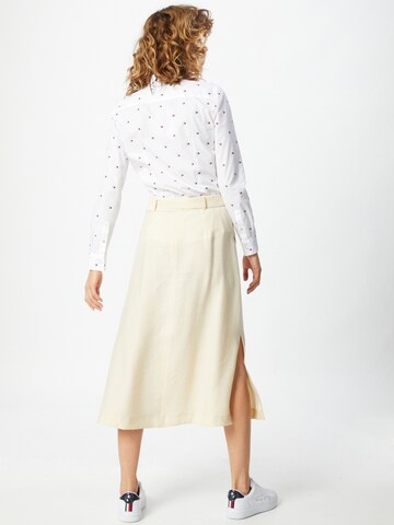 TOMMY HILFIGER Skirt 'TOMMY HILFIGER X ABOUT YOU BUTTONED MIDI SKIRT' in Beige