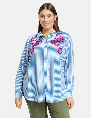 SAMOON Blouse in Blue: front