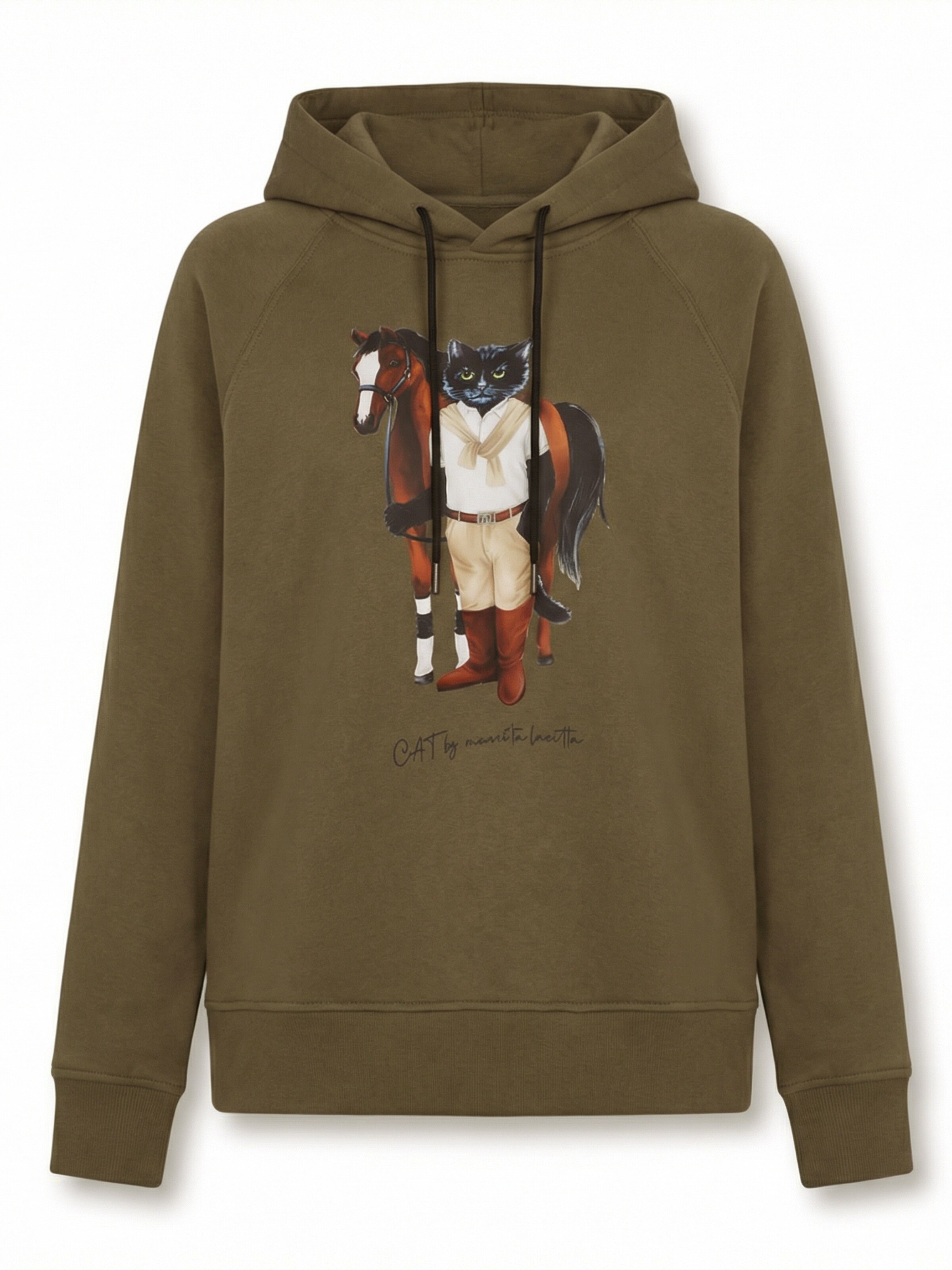 Cat e Lolette Sweatshirt 'Rider Cat'‌‌‌‌ in Grün: Vorderseite