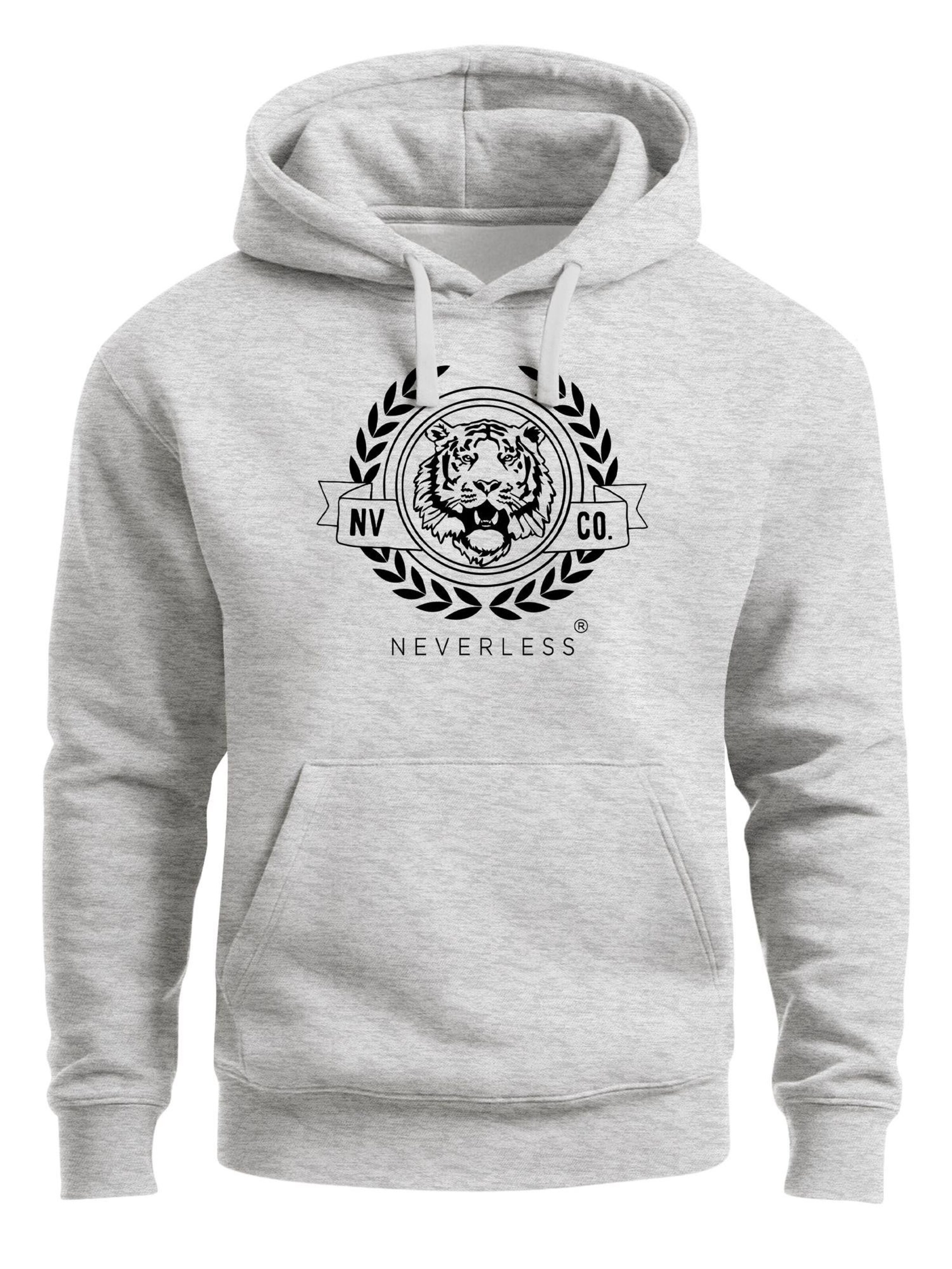 Neverless Sweatshirt 'Academic Tiger' in Grey: front