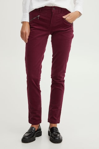 Fransa Regular Pants 'TEAN' in Red: front