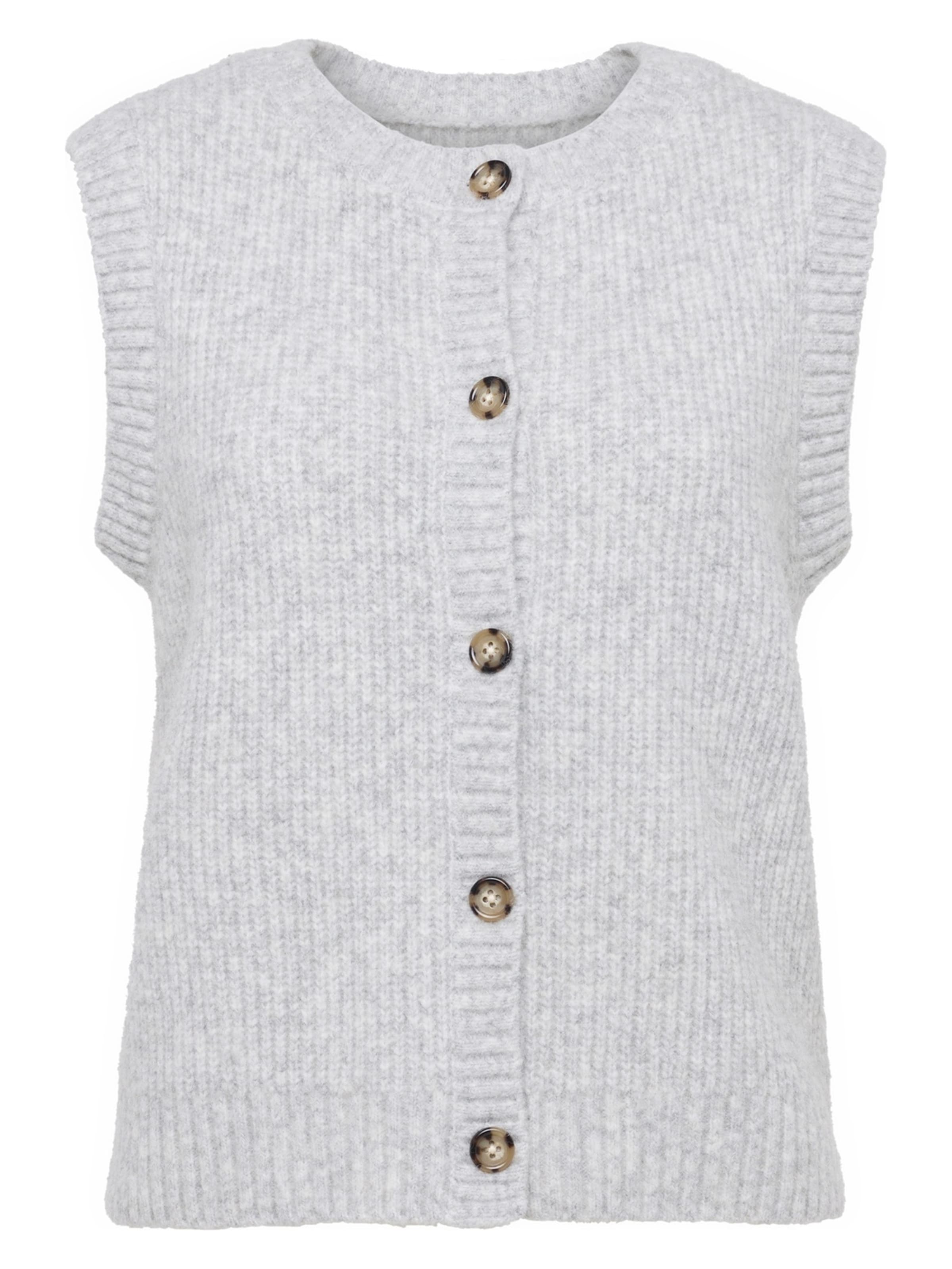 Tamaris Knitted Vest in Grey: front