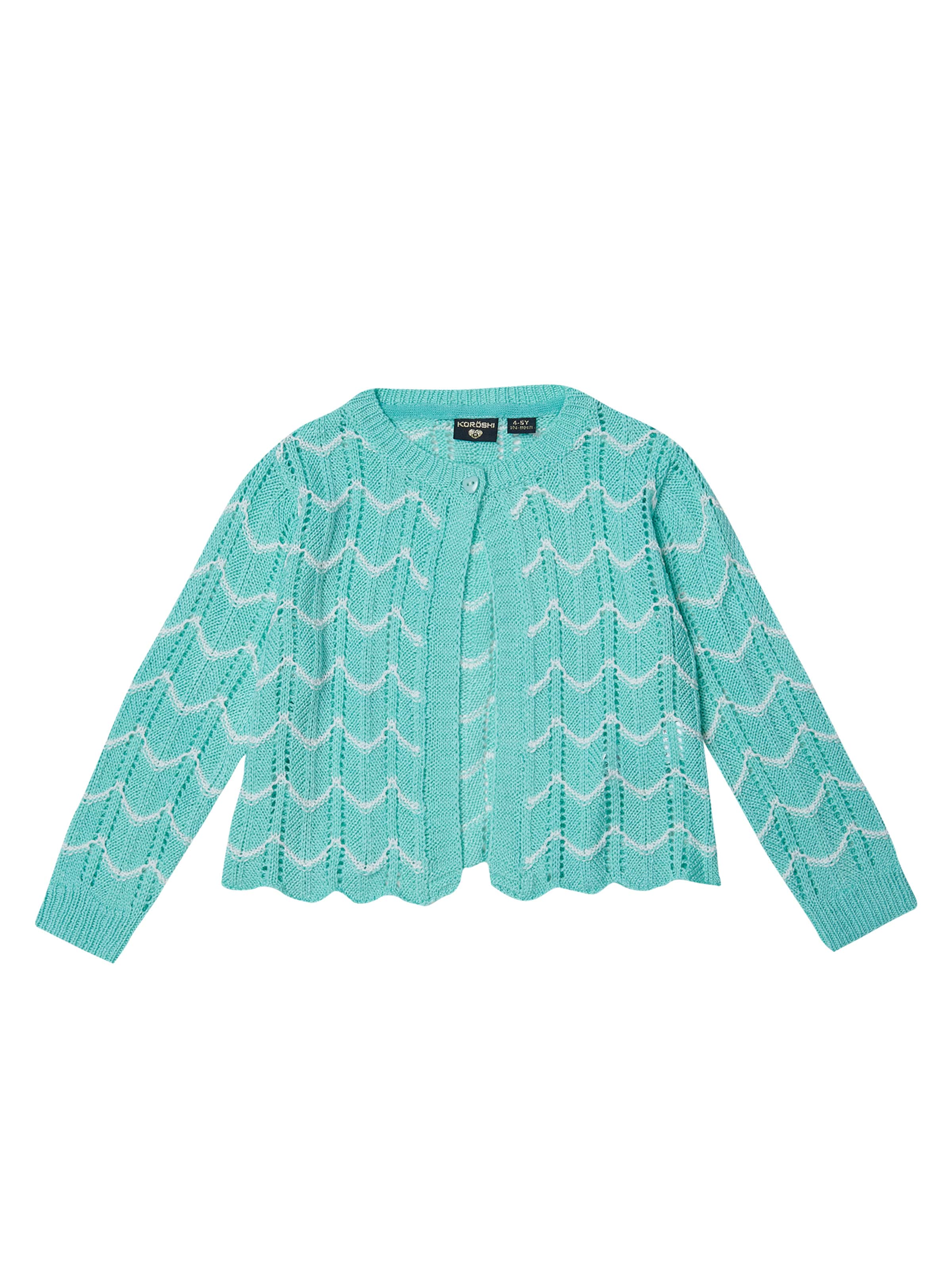 KOROSHI Knit cardigan in Green: front