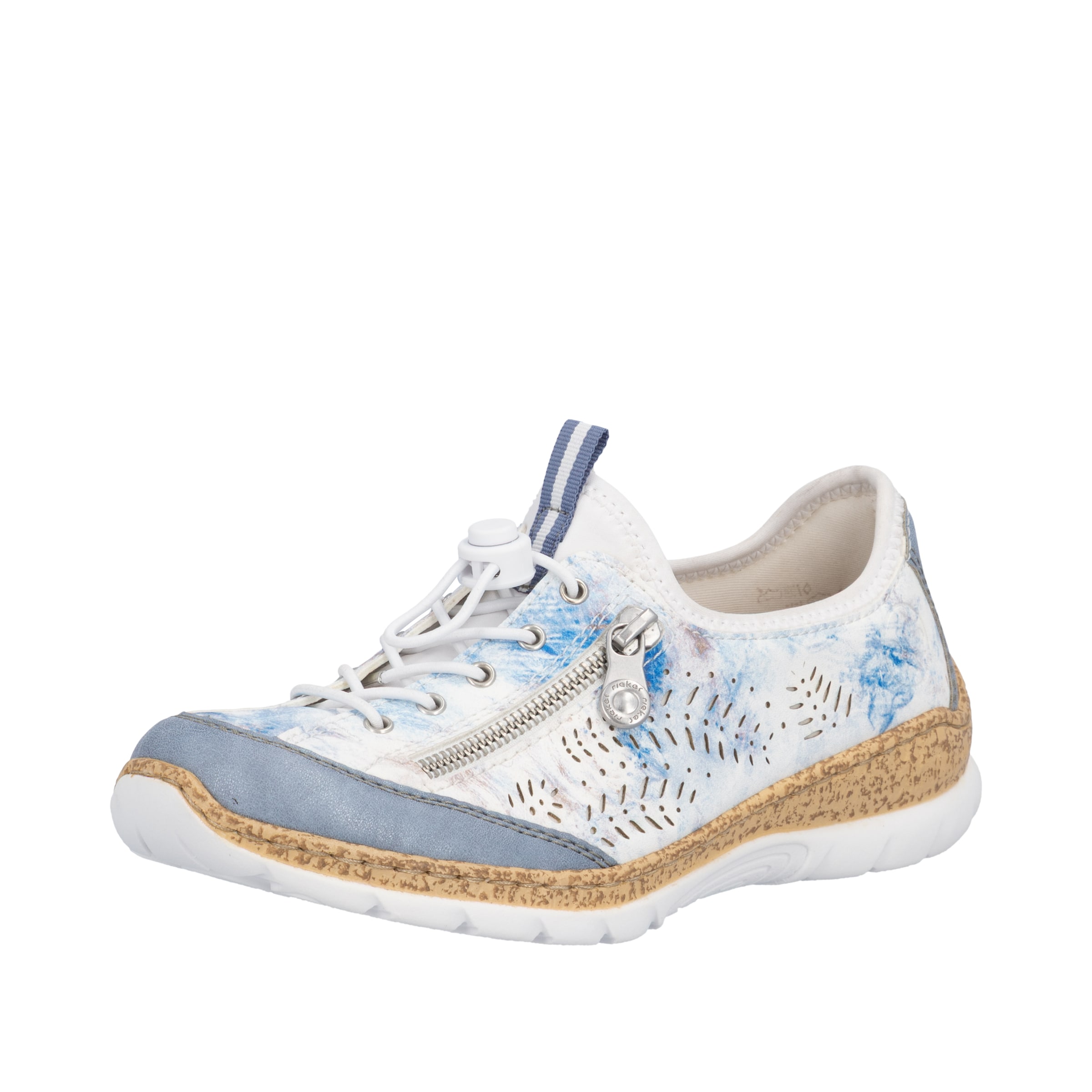 Chaussure de sport à lacets Rieker en blanc : devant