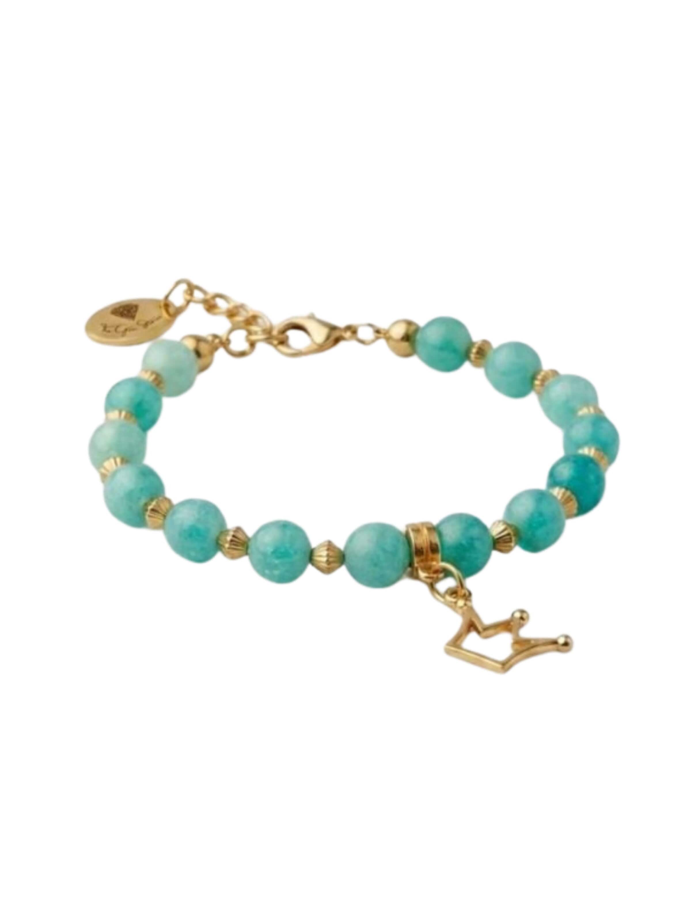 THE GEM STORIES JEWELRY Βραχιόλι 'Crown' σε πράσινο: μπροστά