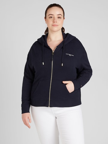 Tommy Hilfiger Curve Zip-Up Hoodie in Blue: front