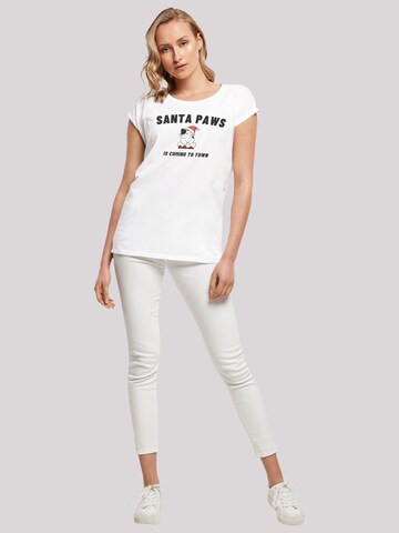T-shirt 'Santa Paws Christmas Cat' F4NT4STIC en blanc
