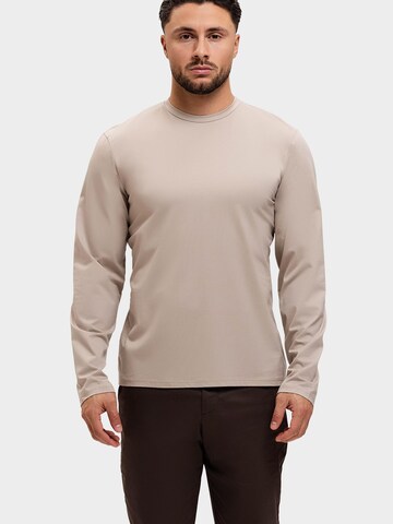 Richesse Shirt 'SHINY ESSENTIAL LONGSLEEVE BEIGE' in Beige: voorkant