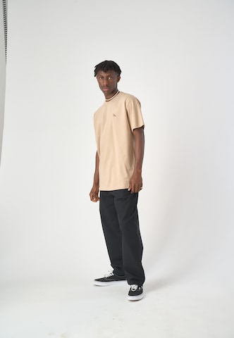 Cleptomanicx T-Shirt 'Embroidery Gull Mono' in Beige