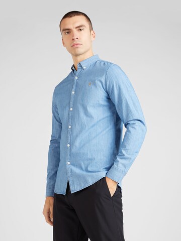 Coupe regular Chemise FARAH en bleu : devant