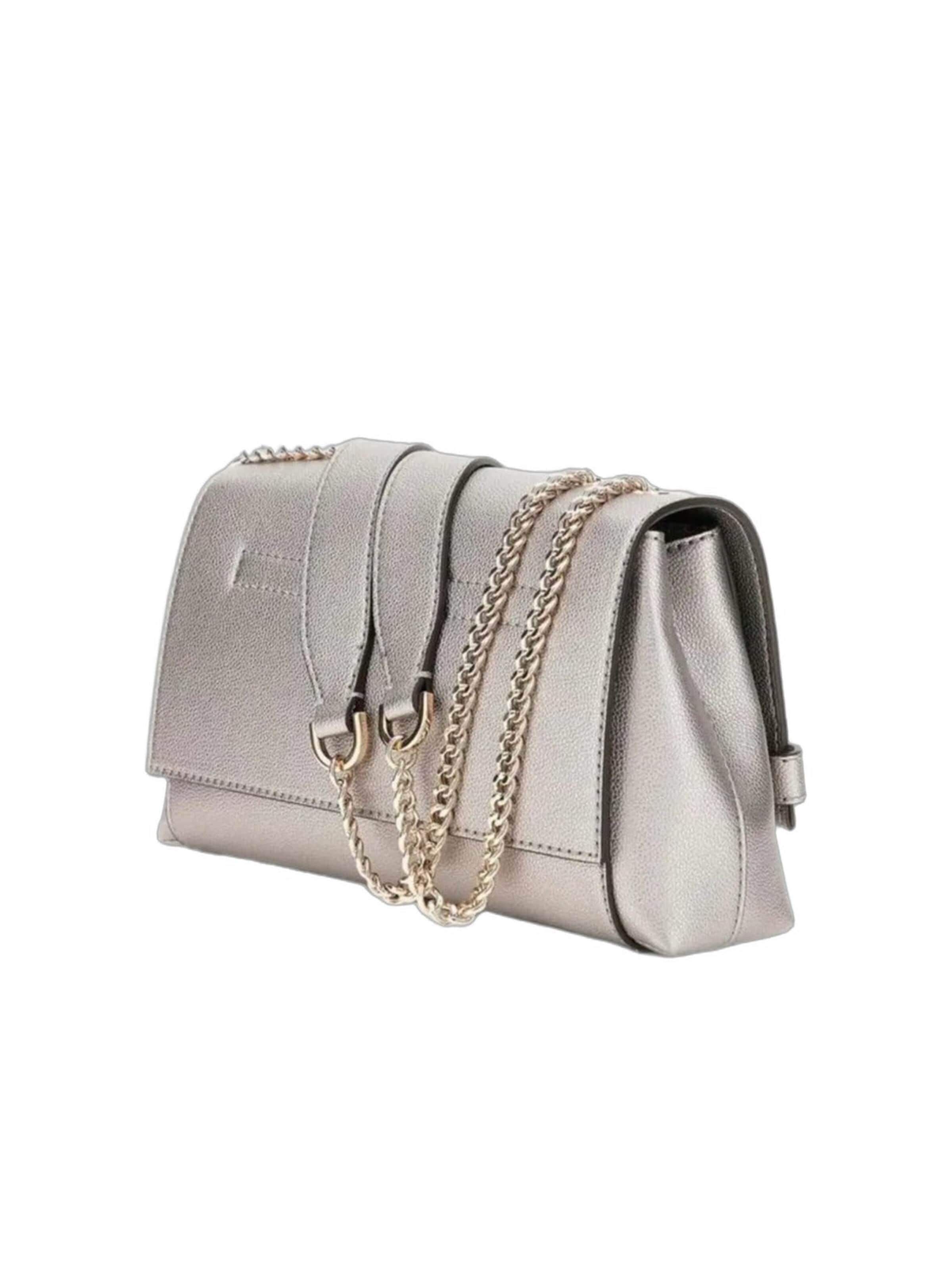 GUESS Kabelka 'Guess Sac Bandoulière Eco Ali Luxury Satch Pewter' - Strieborná