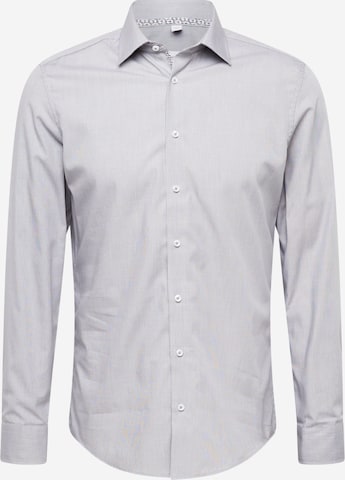 Slim fit Camicia business 'Patch3' di SEIDENSTICKER in grigio: frontale