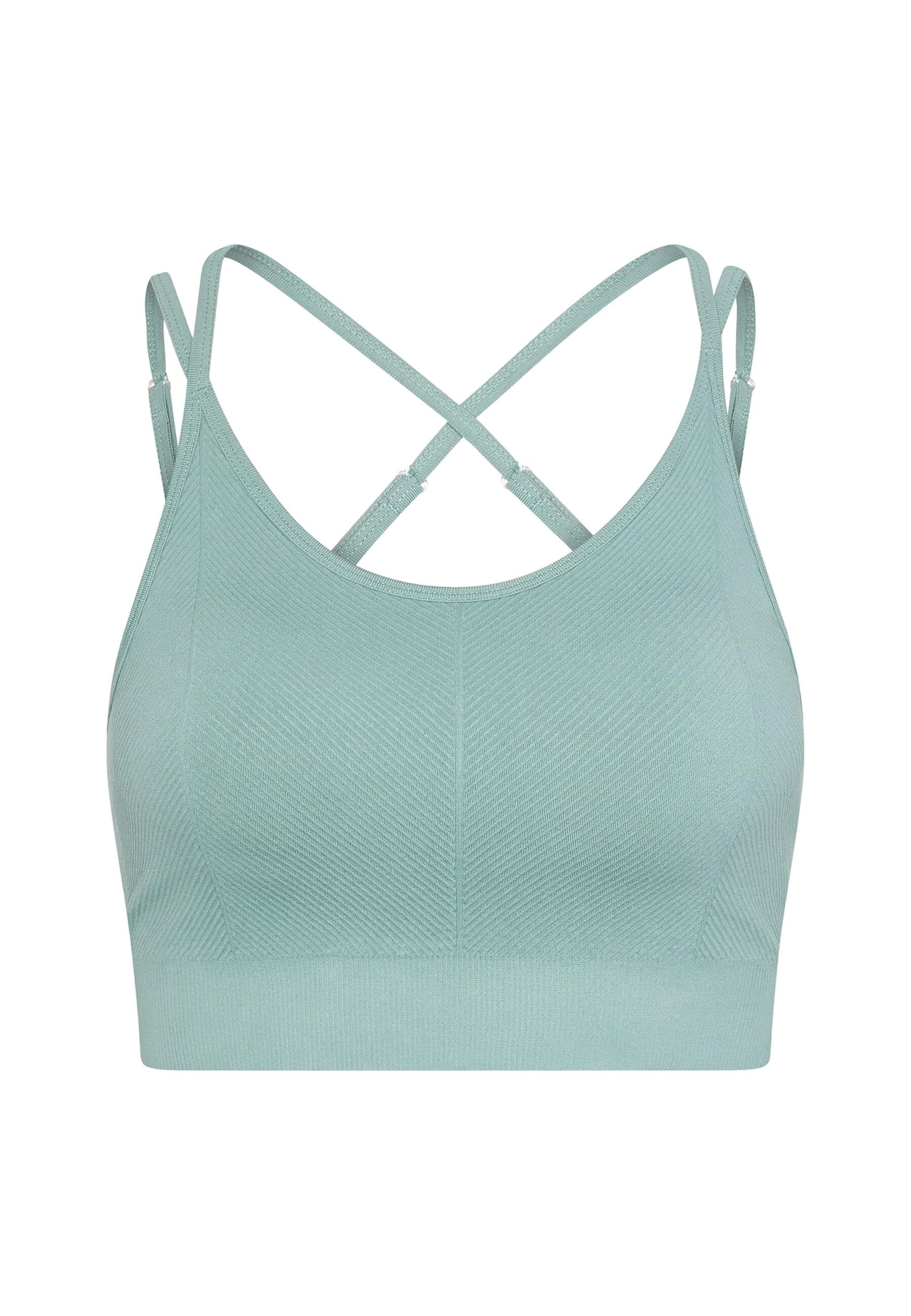 Born Living Yoga Bustier BH 'Sarvan' in Groen: voorkant