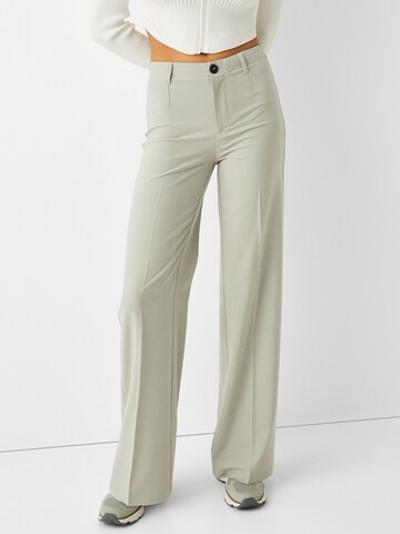 Bershka Loose fit Trousers with creases in Beige