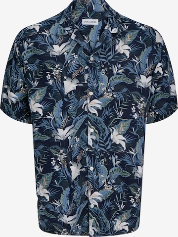 mėlyna JACK & JONES Patogus modelis Marškiniai 'JJEJeff Tropical': priekis
