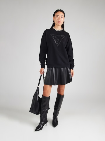 GUESS Свитшот 'TRIANGLE GLITTER' в Черный