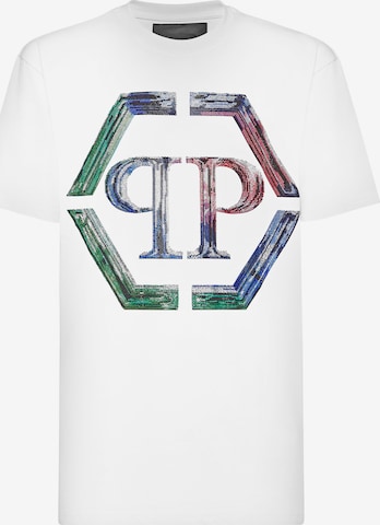 Philipp Plein - Camisa 'Hexagon' em branco: frente