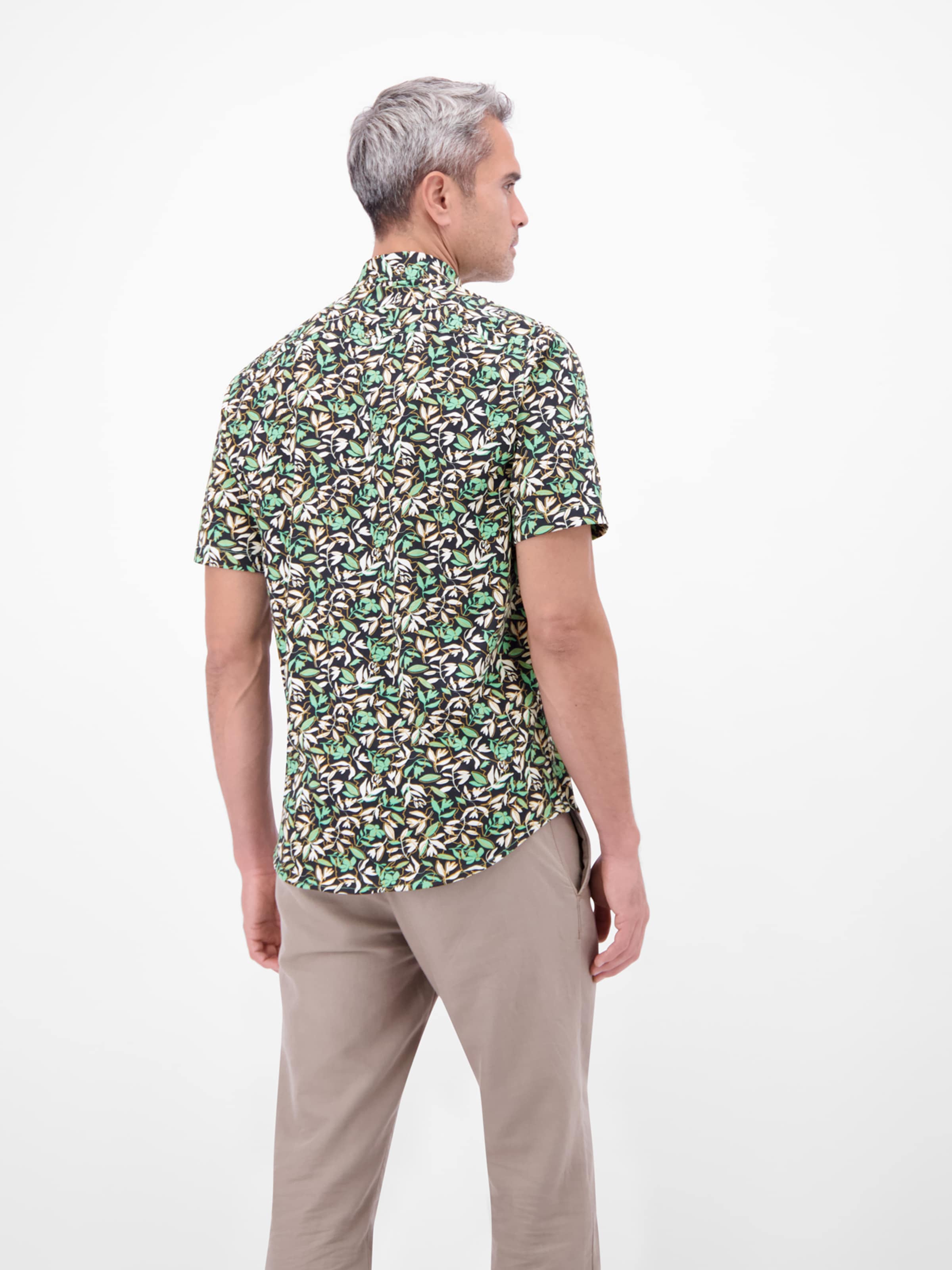 LERROS Regular Fit 1/2 Hemd aus 100 % Baumwolle, floral bedruckt in Grün