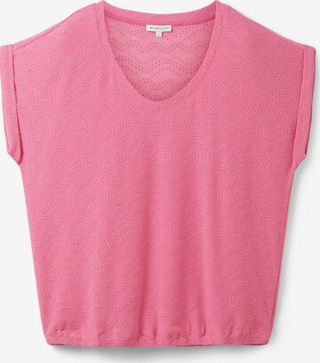 T-shirt TOM TAILOR en rose : devant