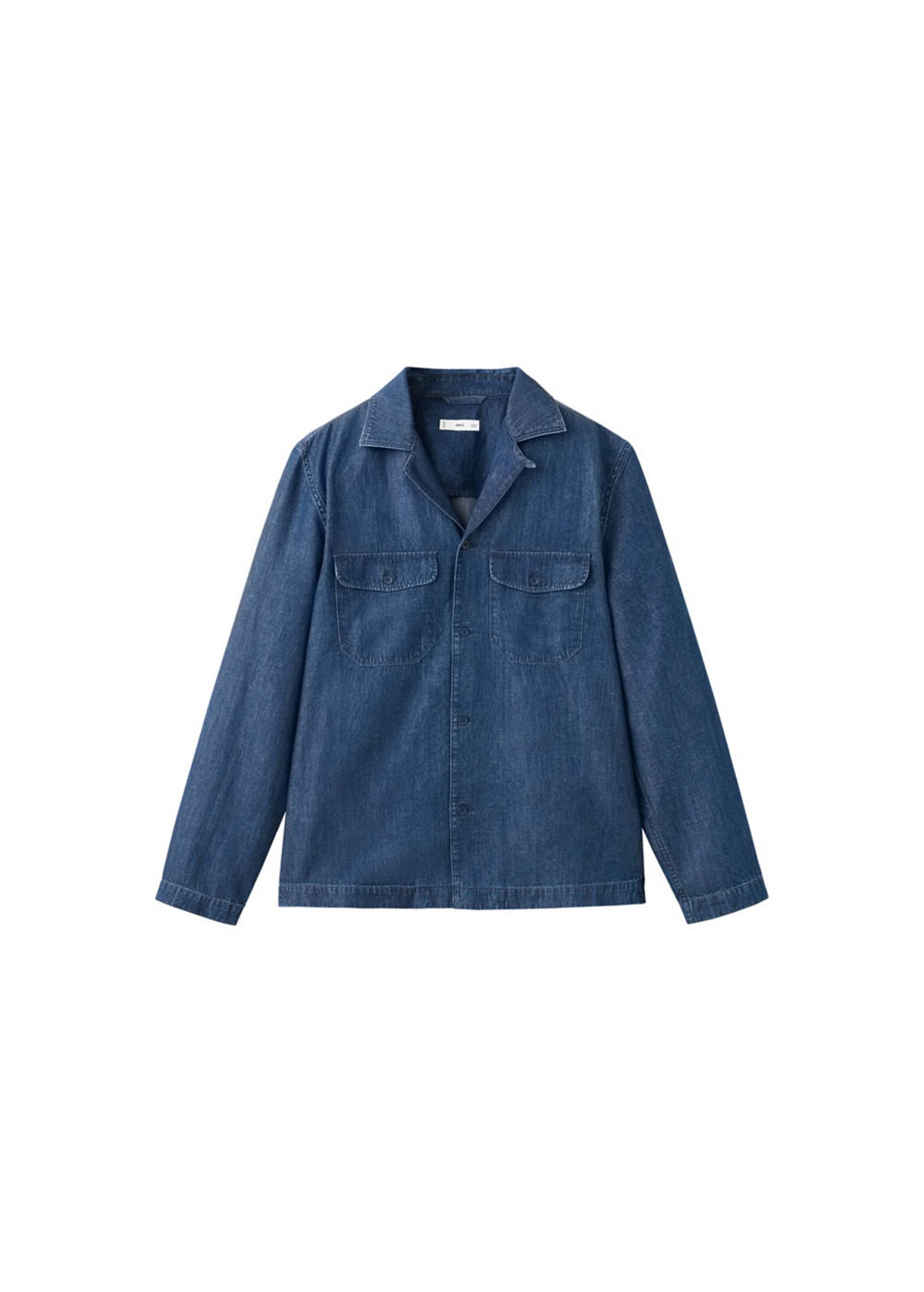 MANGO MAN Regular fit Button Up Shirt 'Tudy' in Blue: front