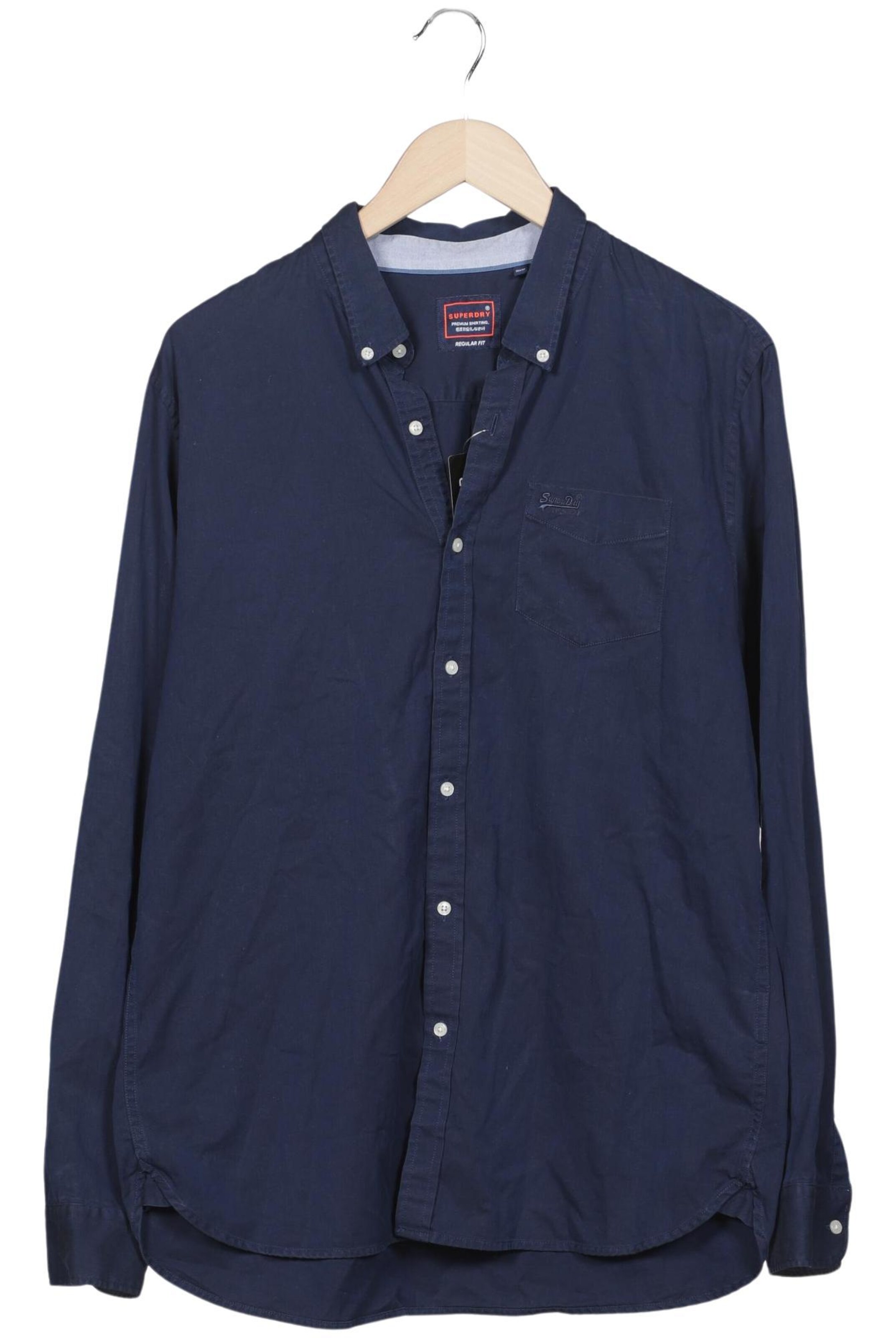 Superdry & Co Button Up Shirt in XXL in Blue: front