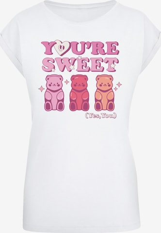 T-shirt 'Valentinstag You're Sweet Gummy Bears' F4NT4STIC en blanc : devant