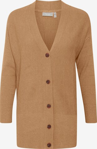 Fransa Knit Cardigan 'Visca' in Brown: front