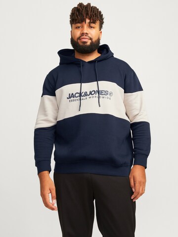 Jack & Jones Plus - Sudadera 'JJELEGACY' en azul: frente