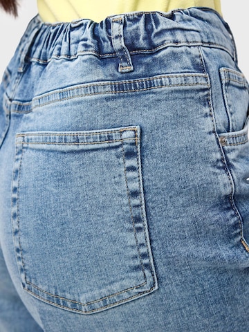 IT'S BASIC Loosefit Jeans 'ELASTICATED BERMUDA DENIM SHORT' in Blauw