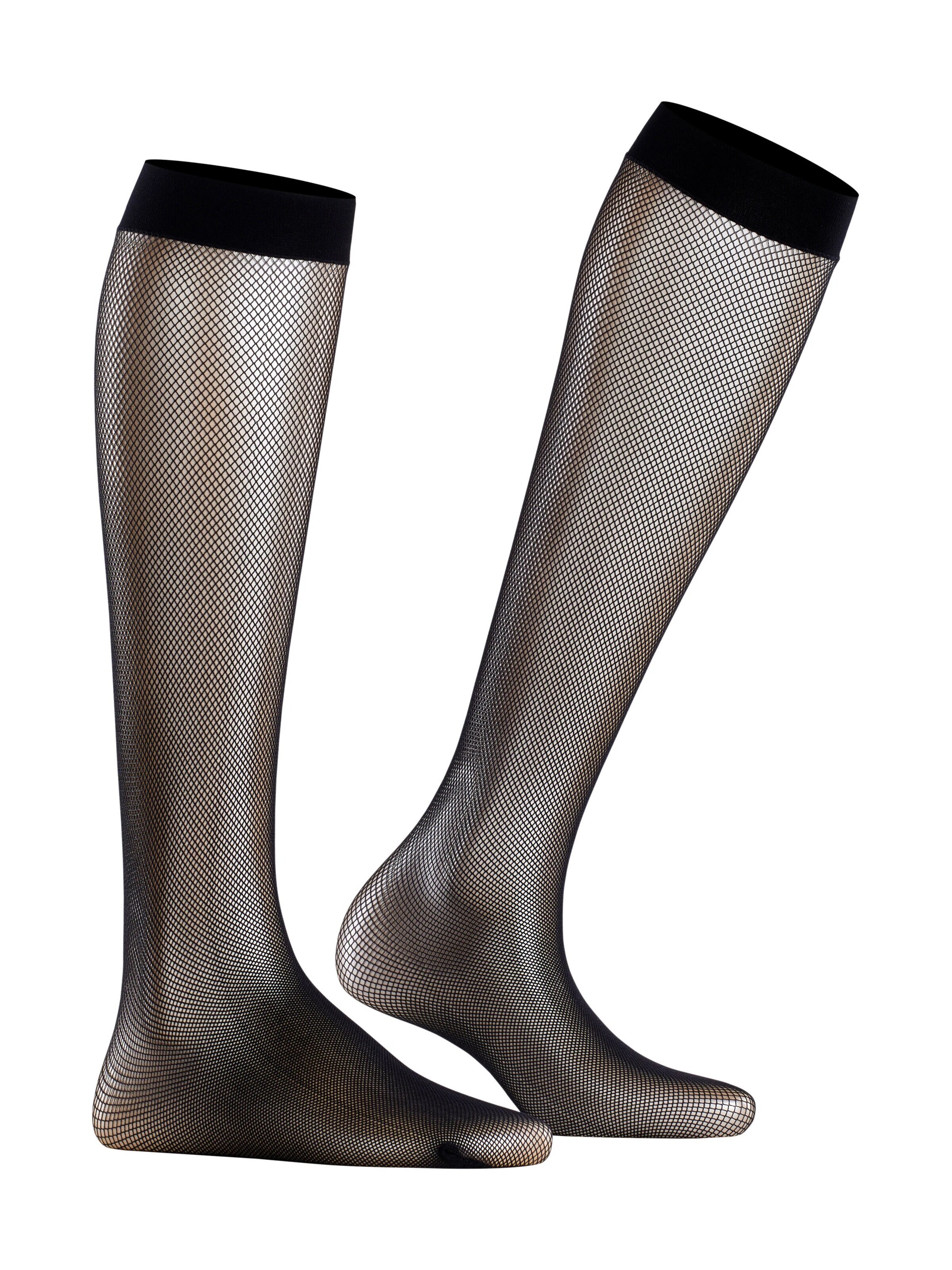 FALKE Over the Knee Socks 'Net' in Black