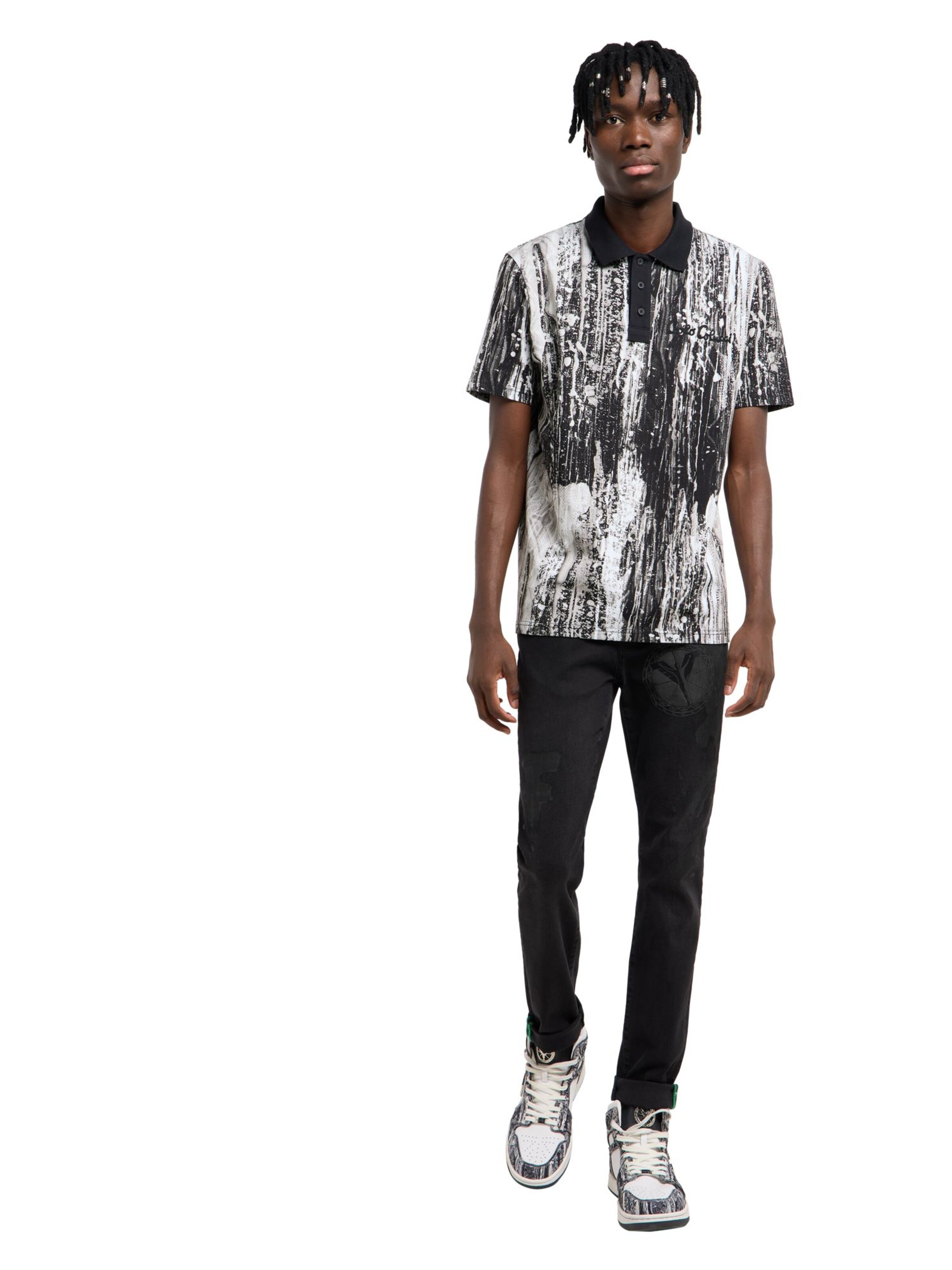 Carlo Colucci Poloshirt 'Fascella' in Schwarz